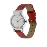 Fastrack, Women's  Watch Analog, White Dial Brown Leather Strap, 6088SL02
